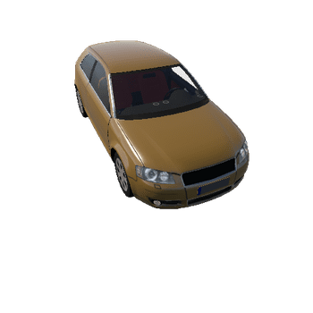 Low Poly Car with Interior 10_Yellow